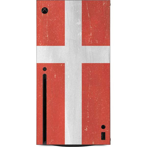 Denmark Flag Distressed Xbox Series X Console Skin